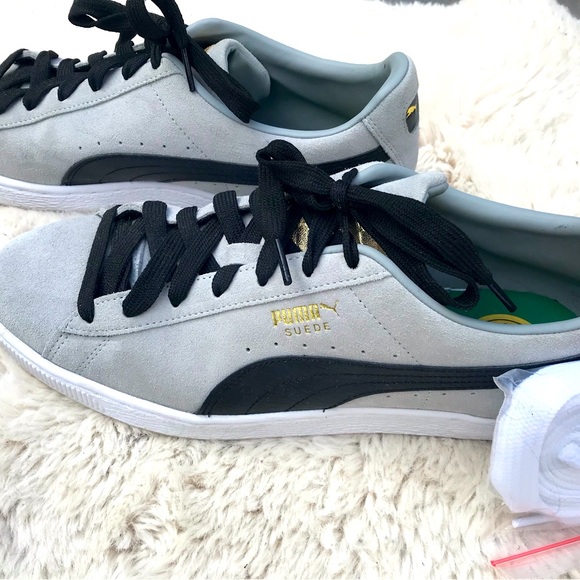Mens Puma Gray Suede Sneakers, sz 11 - Picture 2 of 4